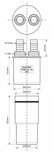 Адаптер McALPINE для подключения слива с 2-мя пр. отводами 50-40мм