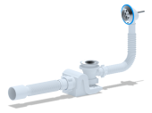 Сифон АНИ Бриг для ванны с выпуском 1 1/2"*40, с переливом, с гибкой трубой 375*40/50