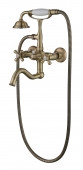 Смеситель KAISER Carlson Style для ванны к/н крест керамика (керам. дивертор)(бронза)