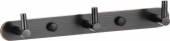 Планка VIKO с 3-мя крючками 245х40х38мм (латунь), чёрная
