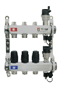 Коллекторная группа (отопл) без расходомеров и кранов 1", 5 хода TIM, нерж, (КВАДРАТ)