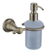 Дозатор для жидкого мыла настенный (стекло) бронза (латунь)
