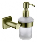 Дозатор для жидкого мыла настенный (стекло) бронза (нерж)