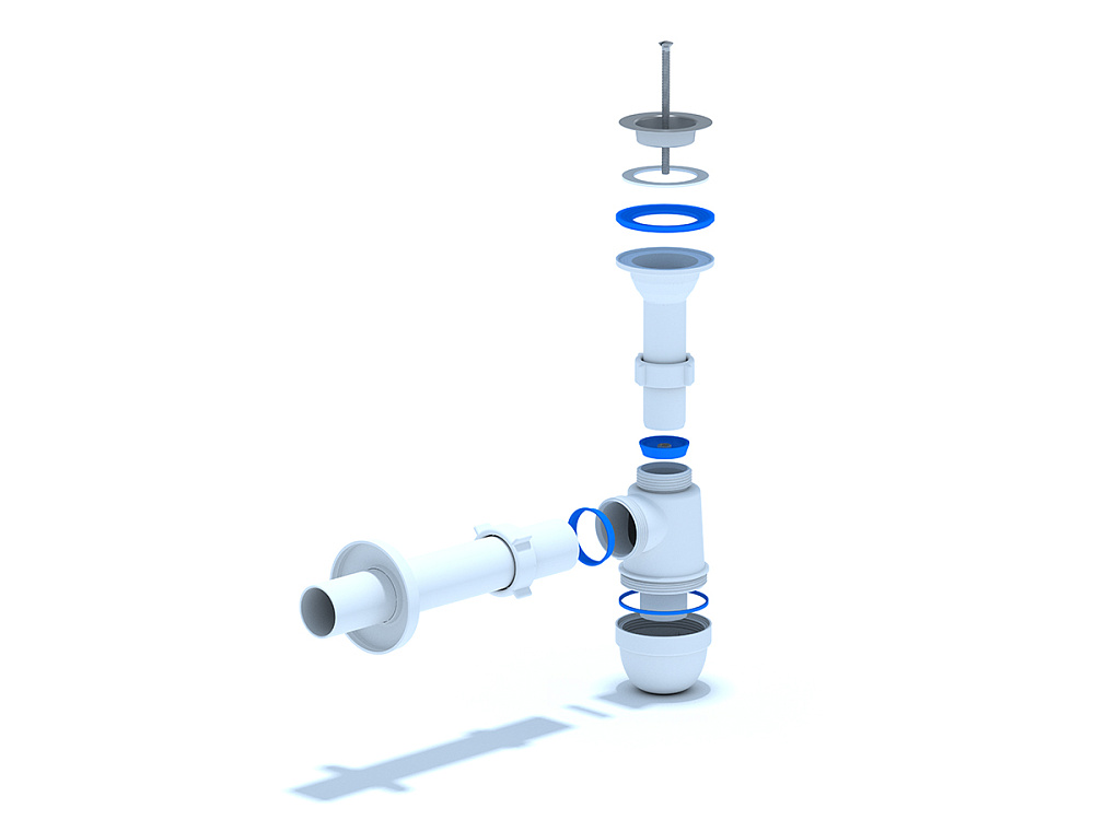 Сифон Ани 1-1/4" х 40 с прямой трубой 40 мм