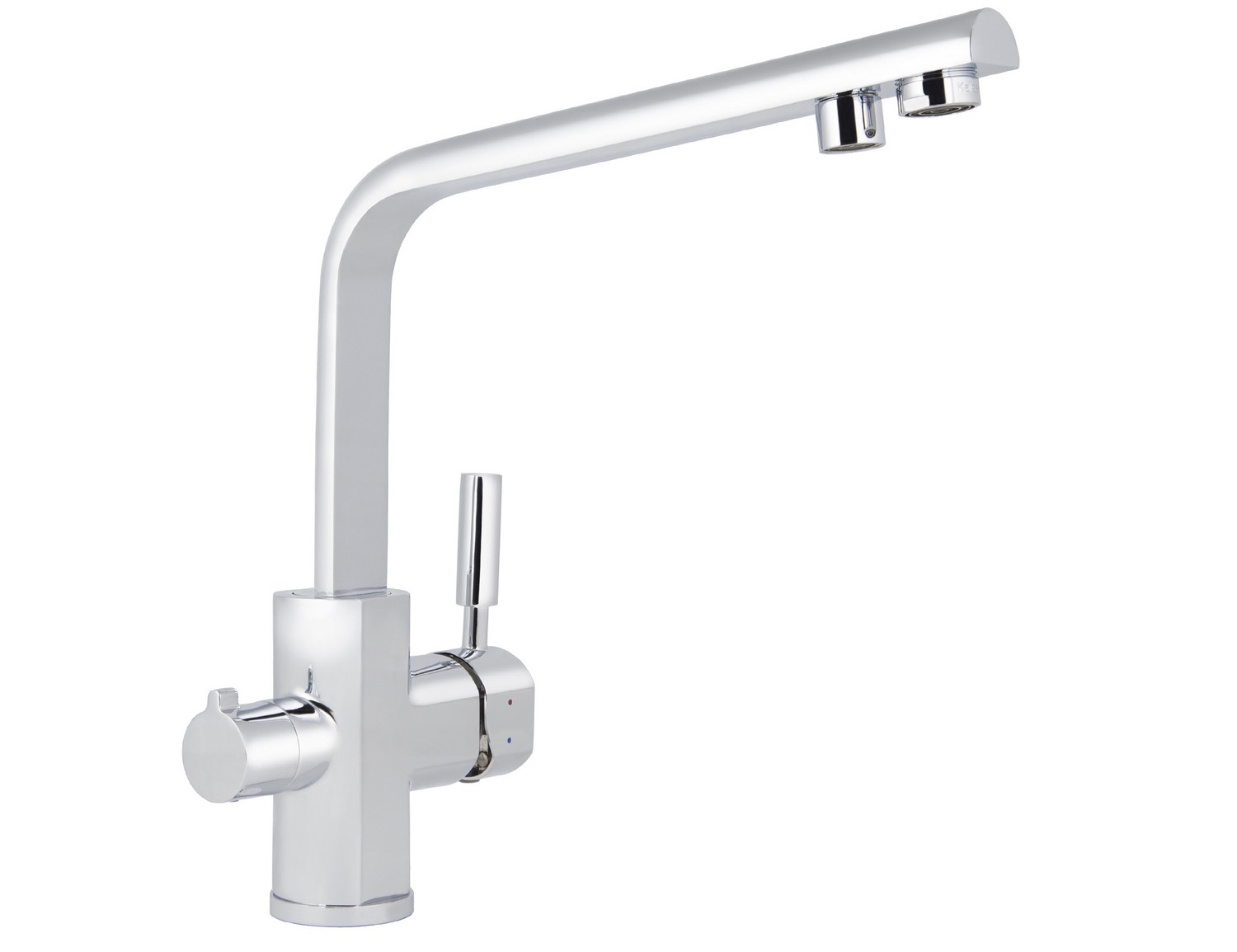 Смеситель KAISER Decor 40144 для кухни с подачей фильтрованной воды, хром, излив поворотный, латунь