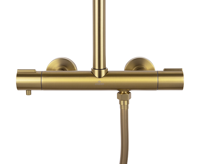 Душевая система с термостатом KAISER Serio 05577-3, шлифованное золото, латунь