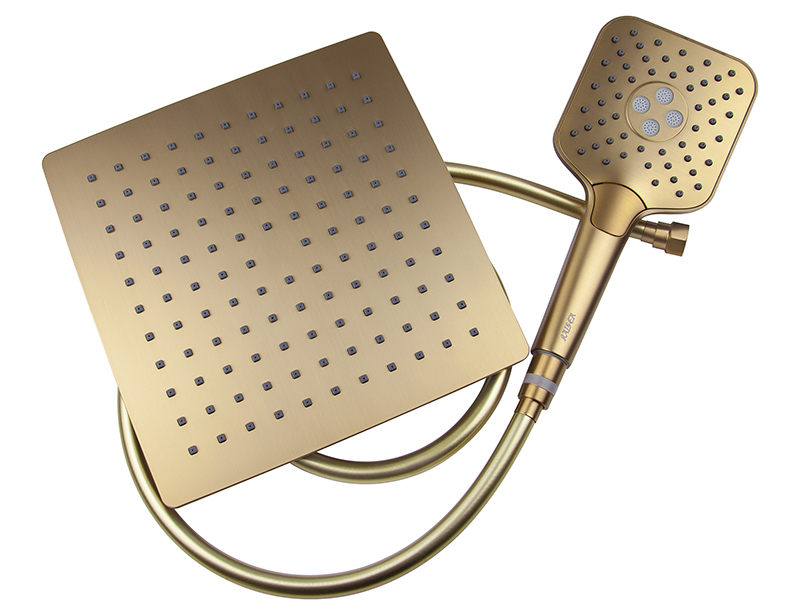 Душевая система с термостатом KAISER Serio 05382-3, золото, латунь