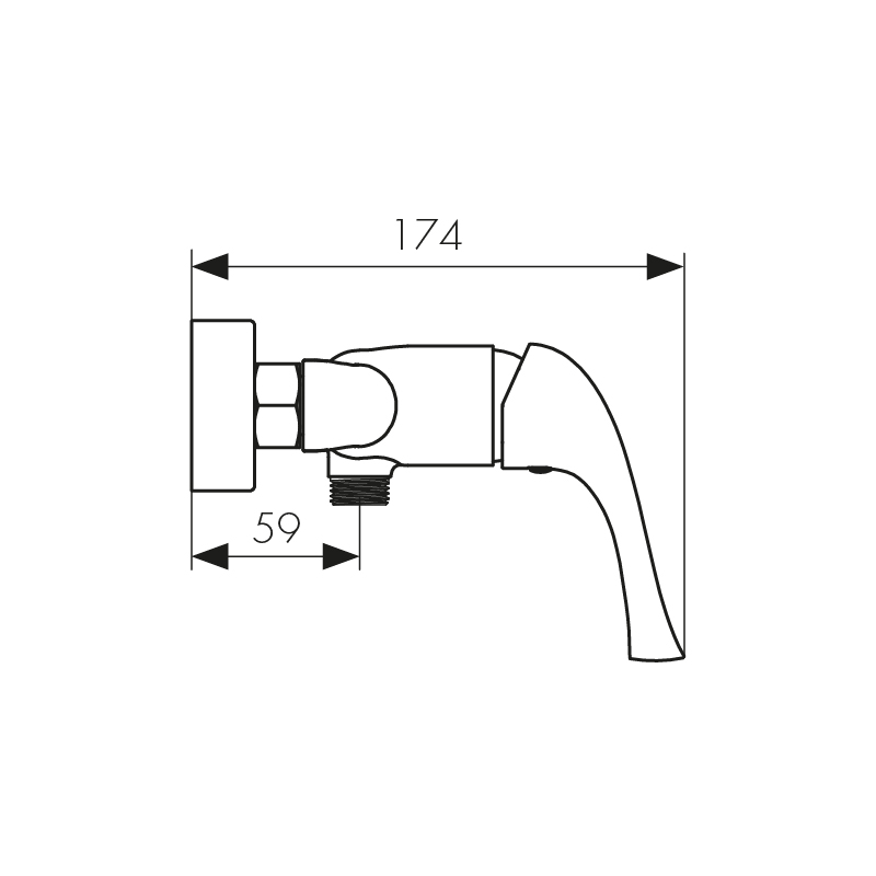 Смеситель KAISER Comba 48077 для душевой кабины, латунь, хром