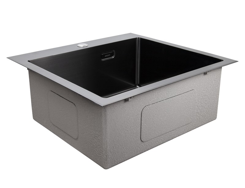 Мойка из нержавейки KAISER 540x510x200*3.0+1.2mm (воронёная сталь) /сифон