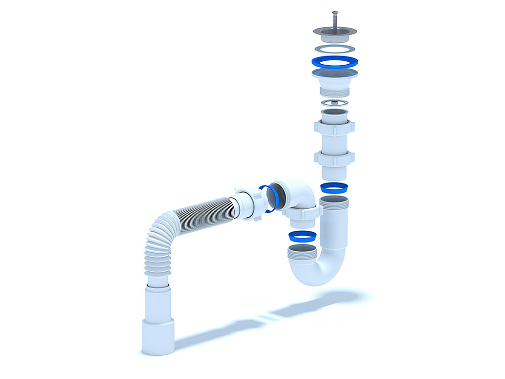 Сифон Ани 1-1/2"х40 прямоточный с гибкой трубой 40х40/50