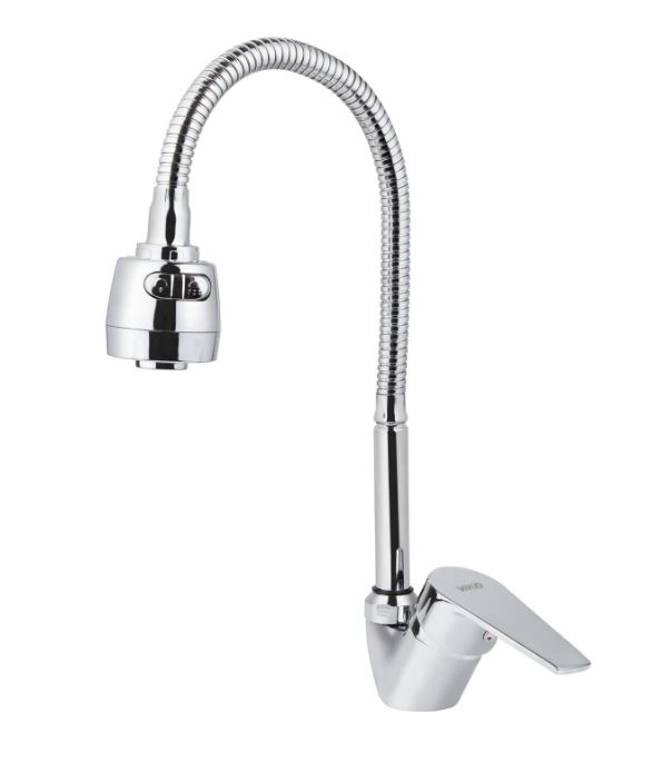 Смеситель VIKO кухня боковой с  гибким изливом Ø35 с гайкой