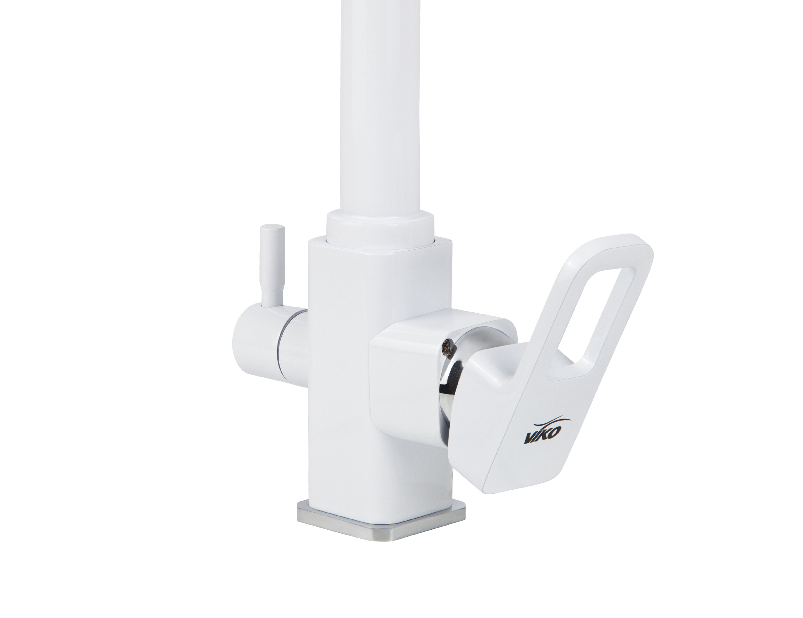 Смеситель VIKO  V-5704 для кухни, белый матовый, излив поворотный, латунь