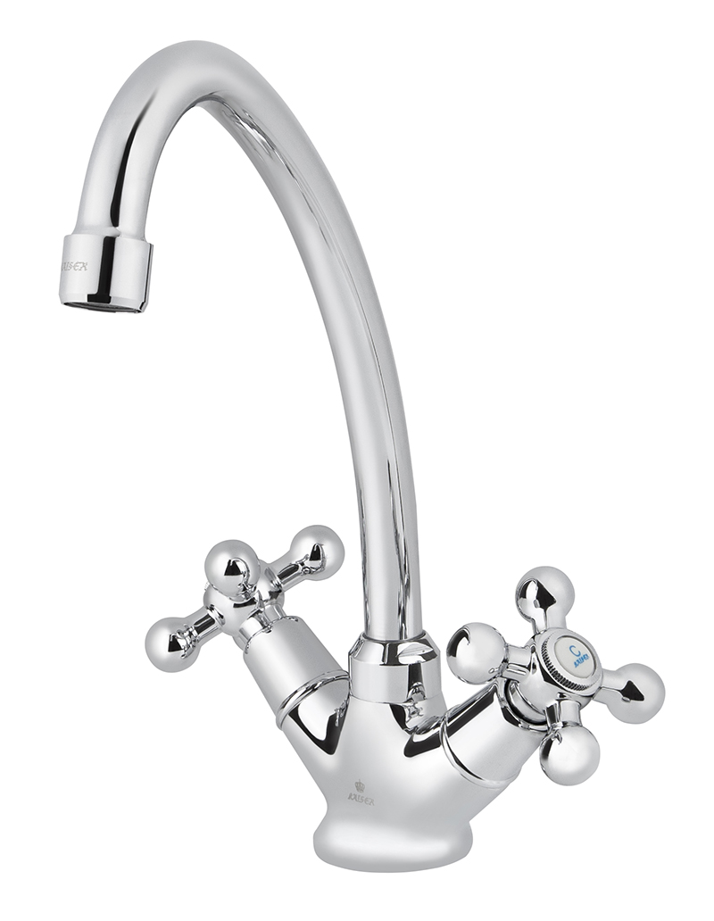 Смеситель KAISER Carlson Lux 11063 для кухни, хром, излив поворотный, латунь