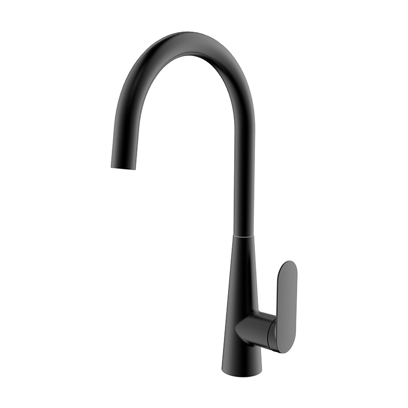 Смеситель KAISER Arena 33244-9 для кухни, чёрный матовый, излив поворотный, латунь