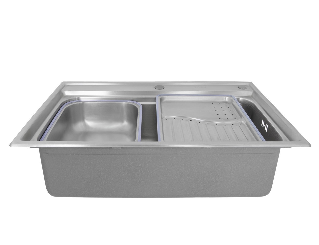 Мойка из нержавейки KAISER 780x480x230*0,8mm (цвет покрытия: сталь)/сифон