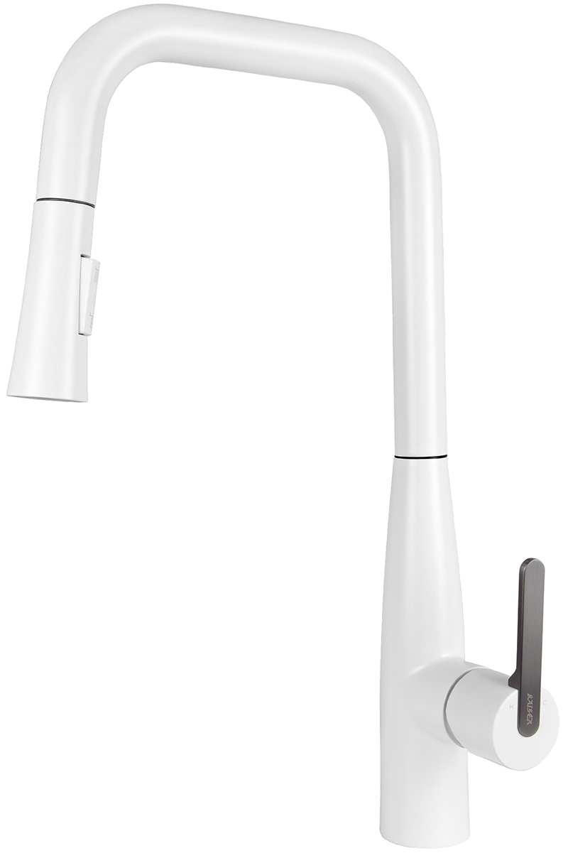 Смеситель KAISER Claro 22144-24 для кухни, белый матовый, излив поворотный, выдвижной, латунь