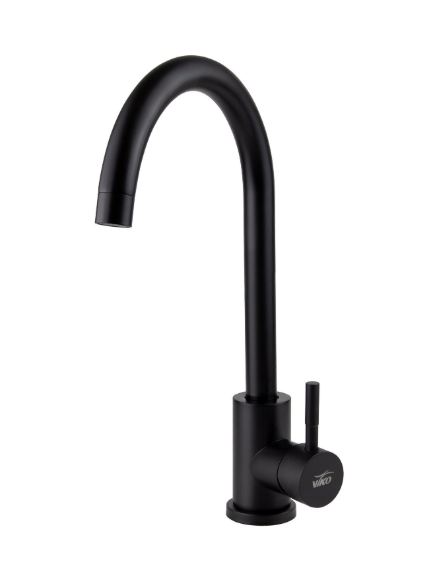 Смеситель VIKO кухня боковой Ø35 с гайкой (нерж. сталь)/черный