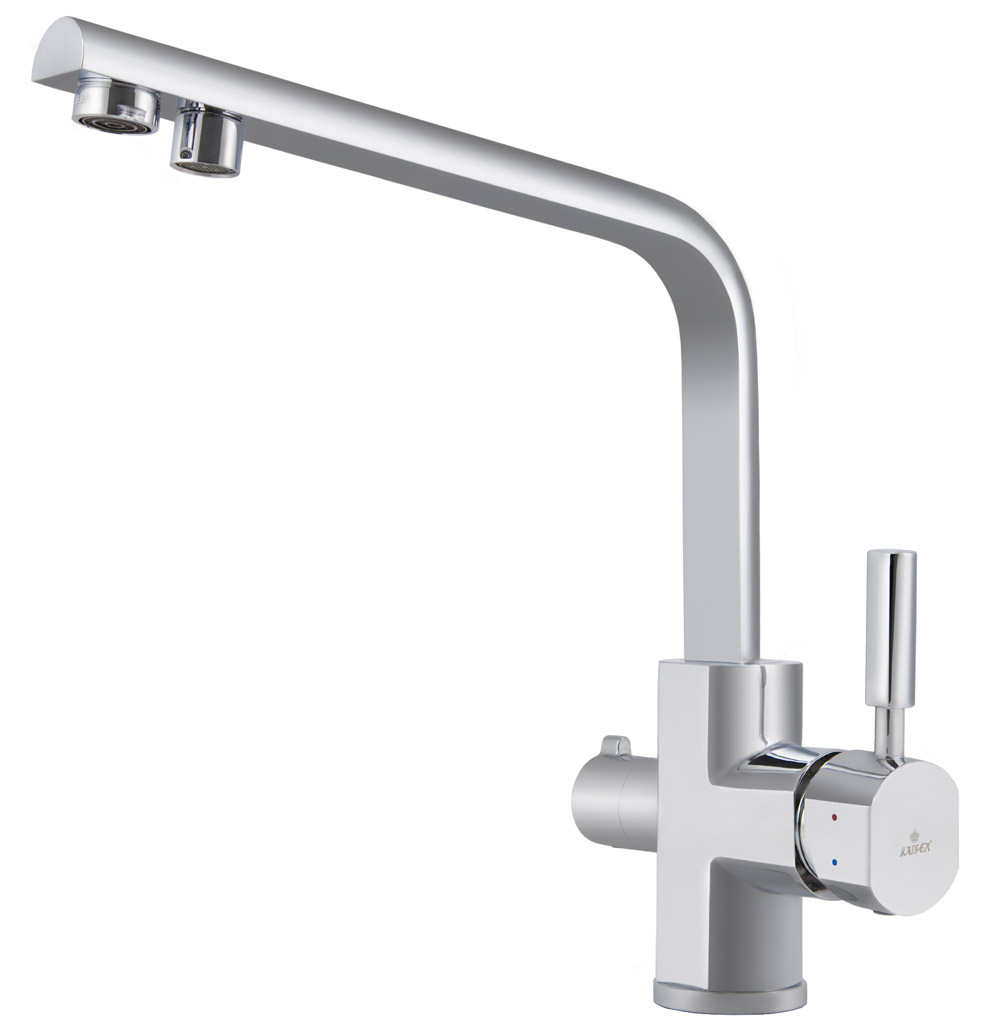 Смеситель KAISER Decor 40144 для кухни с подачей фильтрованной воды, хром, излив поворотный, латунь