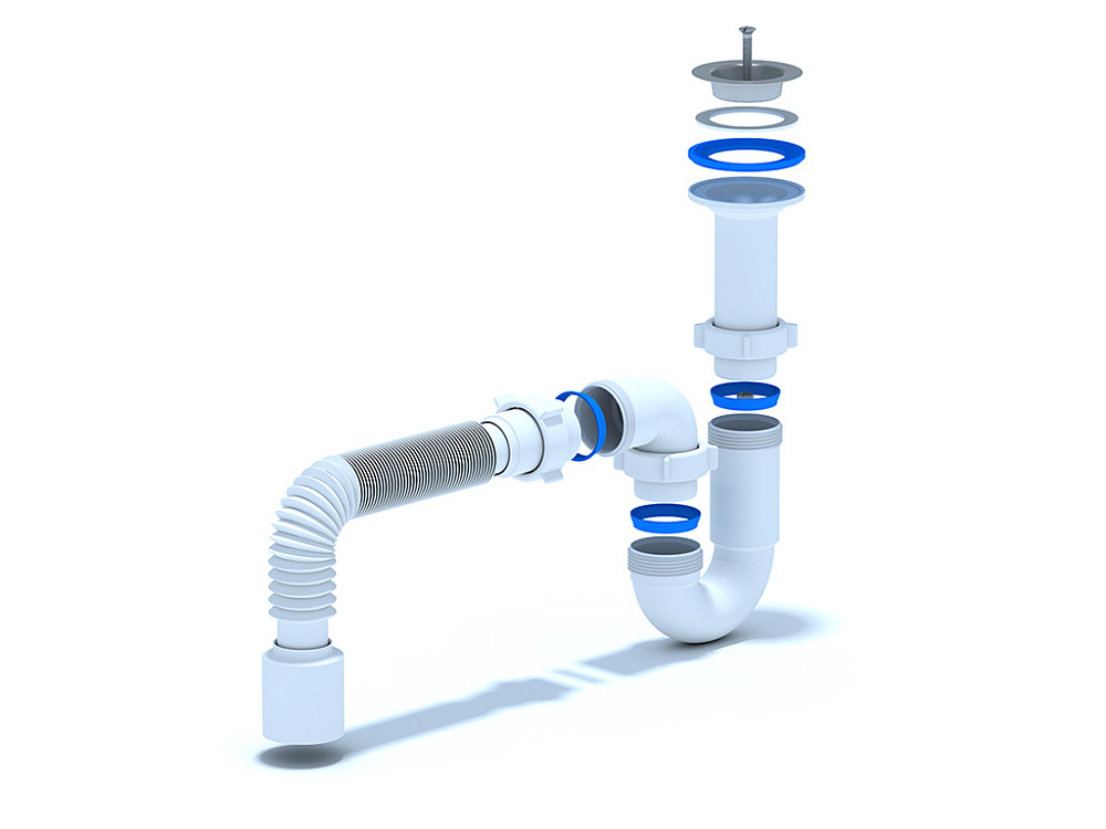  Сифон АНИ 1 1/2"*40 прямоточный с литым выпуском, с гибкой трубой 40*50
