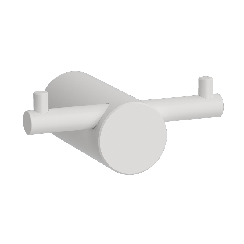 Крючок двойной KAISER Vita /Нержавейка/Белый матовый