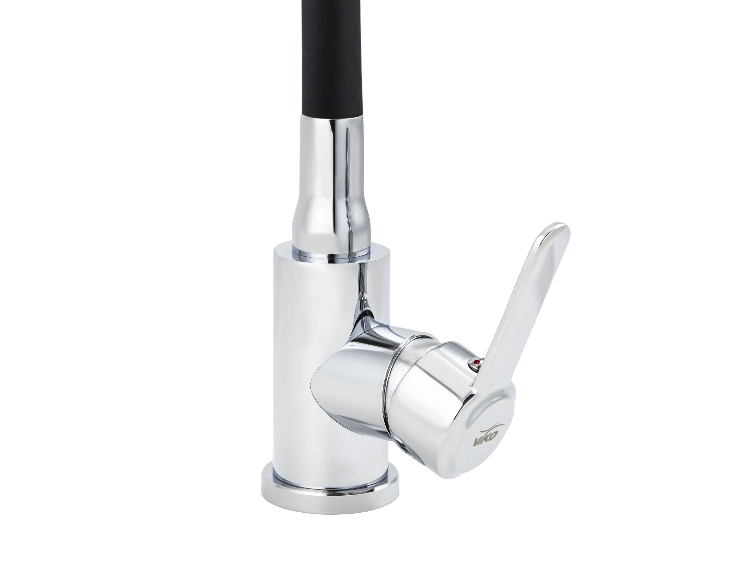 Смеситель VIKO  V-4432 для кухни, чёрный, излив поворотный, нержавеющая сталь