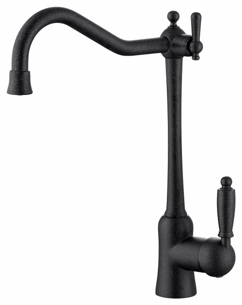 Смеситель KAISER Vincent 31944-2 для кухни с подачей фильтрованной воды, чёрный мрамор, излив поворо