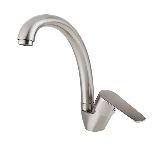 Смеситель VIKO кухня боковой Ø35 с гайкой, серебро