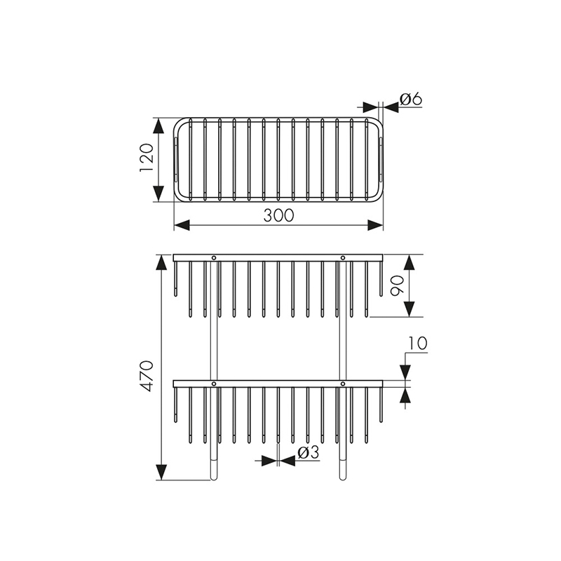 5280  Полка двойная настен. прямая _2 5280  Полка двойная настен. прямая _2