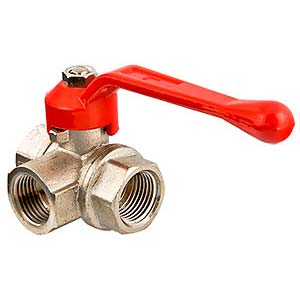 Кран шар. VALTEC 3/4" трехходовой тип *L*