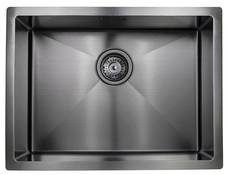 Мойка из нержавейки KAISER 580x440x200*2.0+1.2mm (воронёная сталь) /сифон