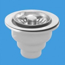 Выпуск для сифона 1 1/2"-113мм McALPINE сьем. решетка  нерж. 