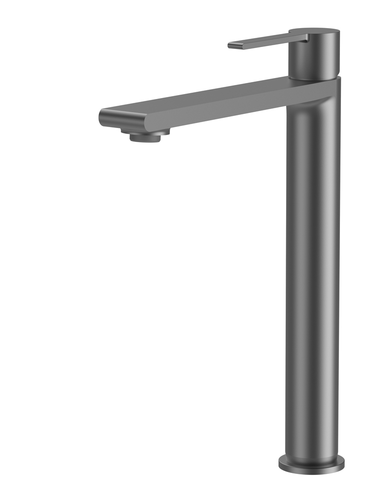 Смеситель KAISER Serio 05411-15 для раковины, высокий, латунь, воронёная сталь