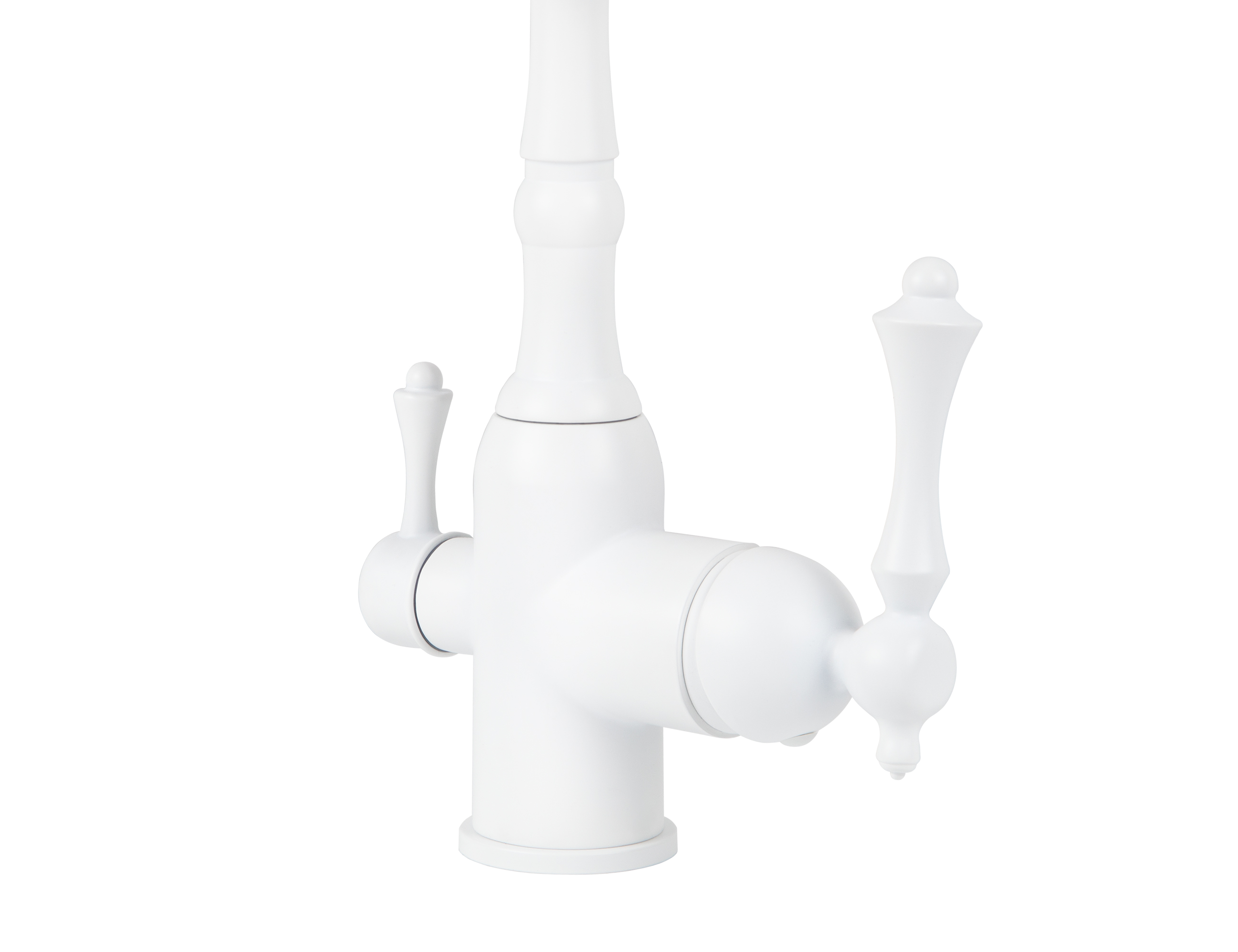 Смеситель VIKO  V-5344 для кухни, белый матовый, излив поворотный, латунь