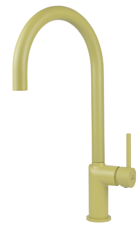 Смеситель KAISER Vita 43244-22 для кухни, жёлтый, излив поворотный, латунь