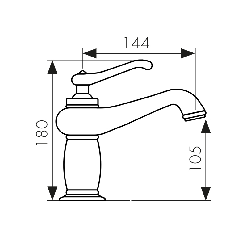 Смеситель KAISER Logo 47711-1 для раковины, однорукий, бронза