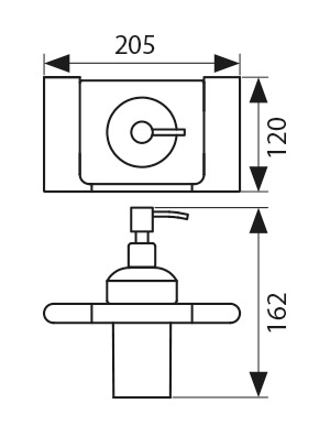 Дозатор для жидкого мыла настенный (стекло) KAISER хром (латунь)