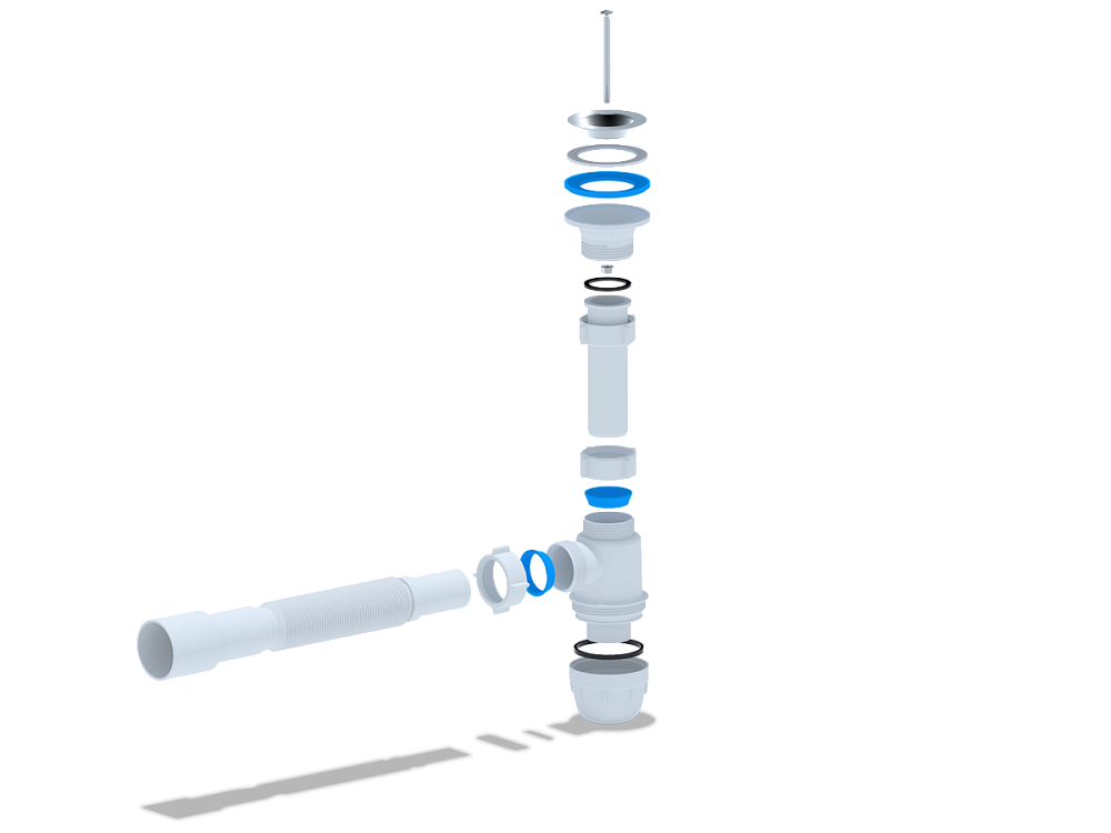 Сифон Ани 1-1/4" х 32 "Юнг" с г/трубой 32*40/50