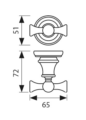 Крючок двойной KAISER бронза (латунь)