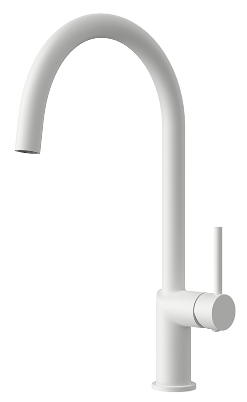 Смеситель KAISER Vita 43244-4 для кухни, белый матовый, излив поворотный, латунь