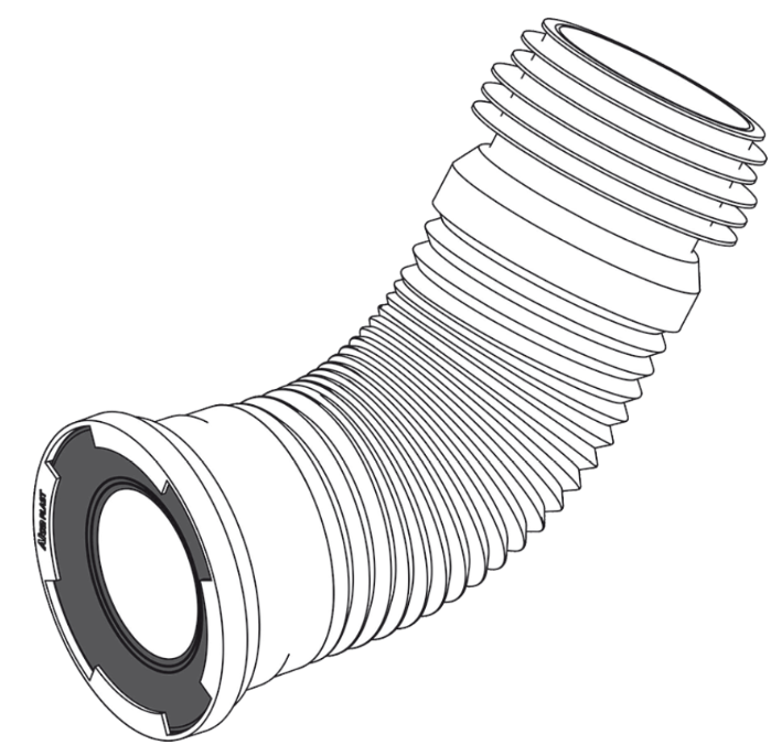 Гофра для унитаза (Alca PLAST) армированная (240мм-600мм)