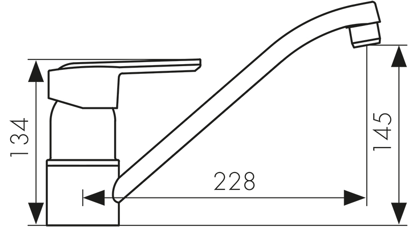 Смеситель KAISER Orbit 20033 для кухни, хром, излив поворотный, латунь