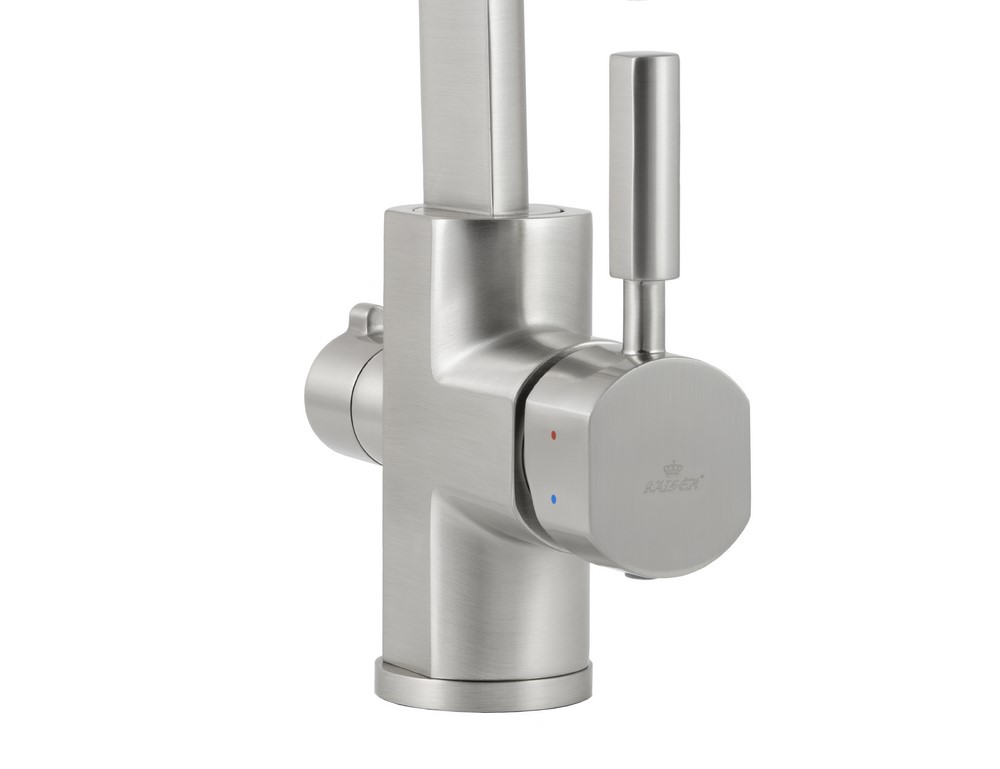 Смеситель KAISER Decor 40144-5 для кухни с подачей фильтрованной воды, серебро, излив поворотный, ла
