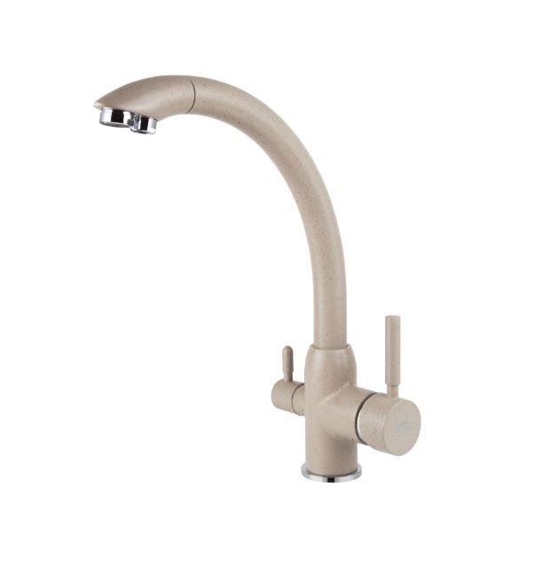 Смеситель VIKO кухня боковой  под фильтр (латунь) Ø35 , песочный мрамор