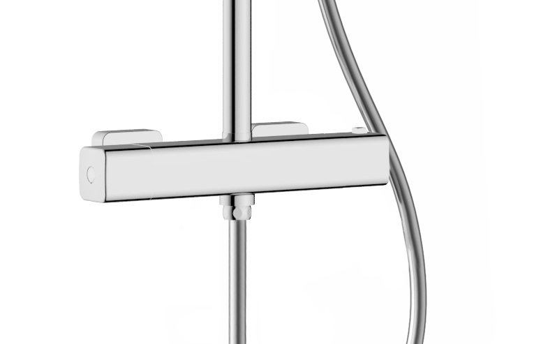 Душевая система с термостатом KAISER Cube 01377, хром,