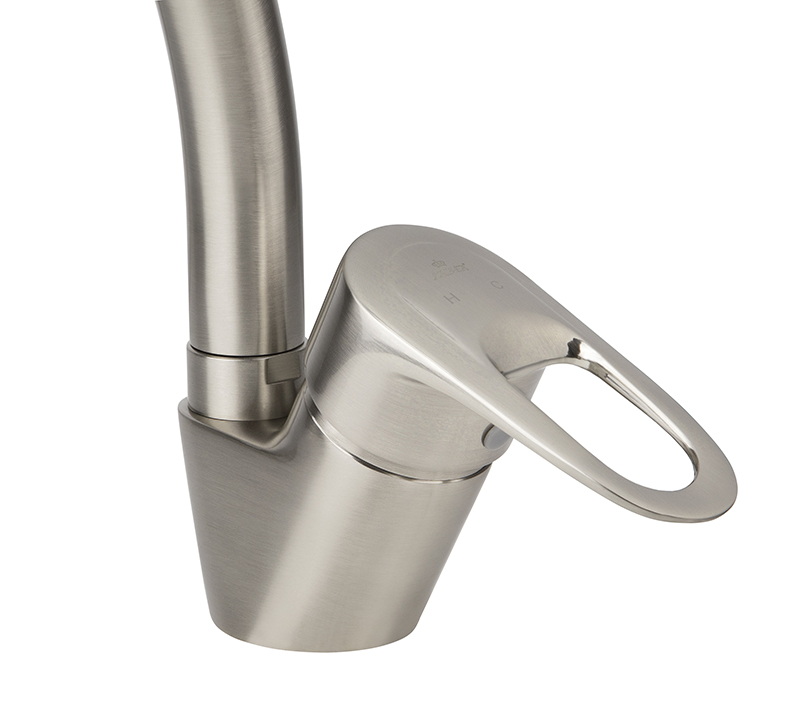 Смеситель KAISER City 21544 для кухни, серебро, излив поворотный, латунь