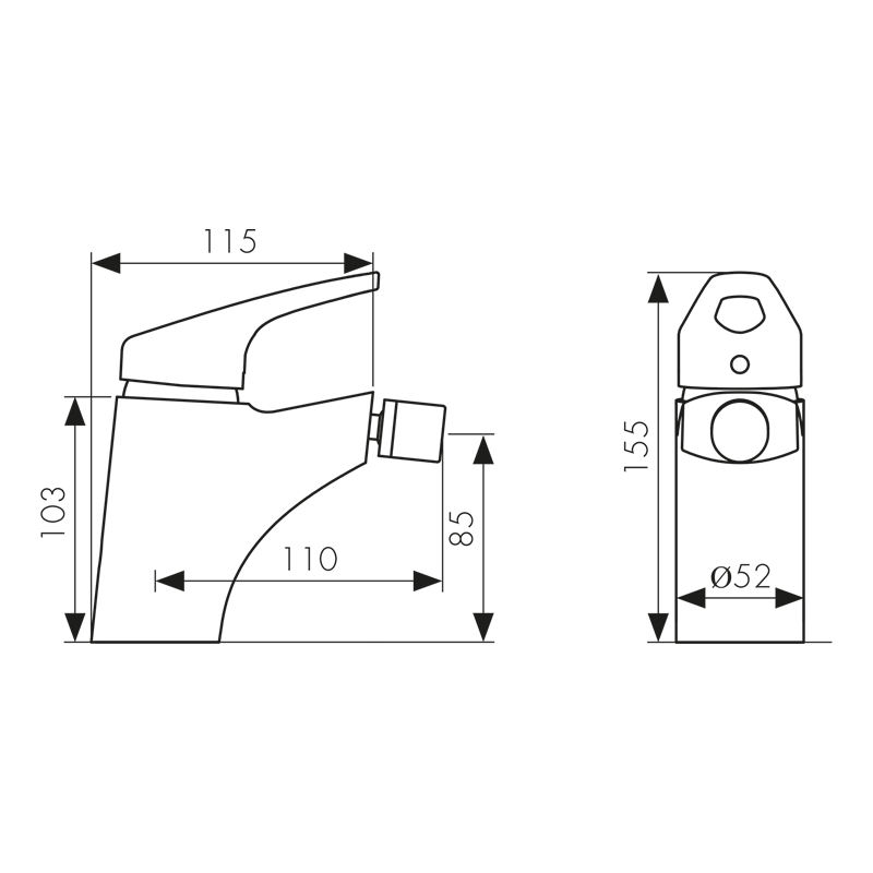 Смеситель KAISER County для биде Ø40 хром
