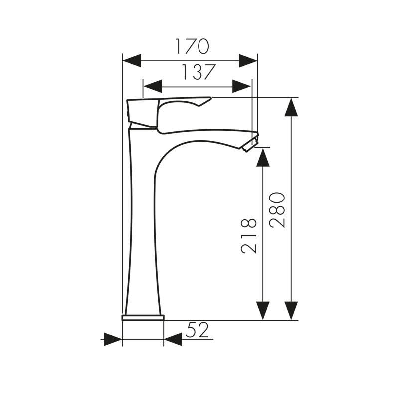 Смеситель KAISER Boss 51111 для раковины, высокий, латунь, хром