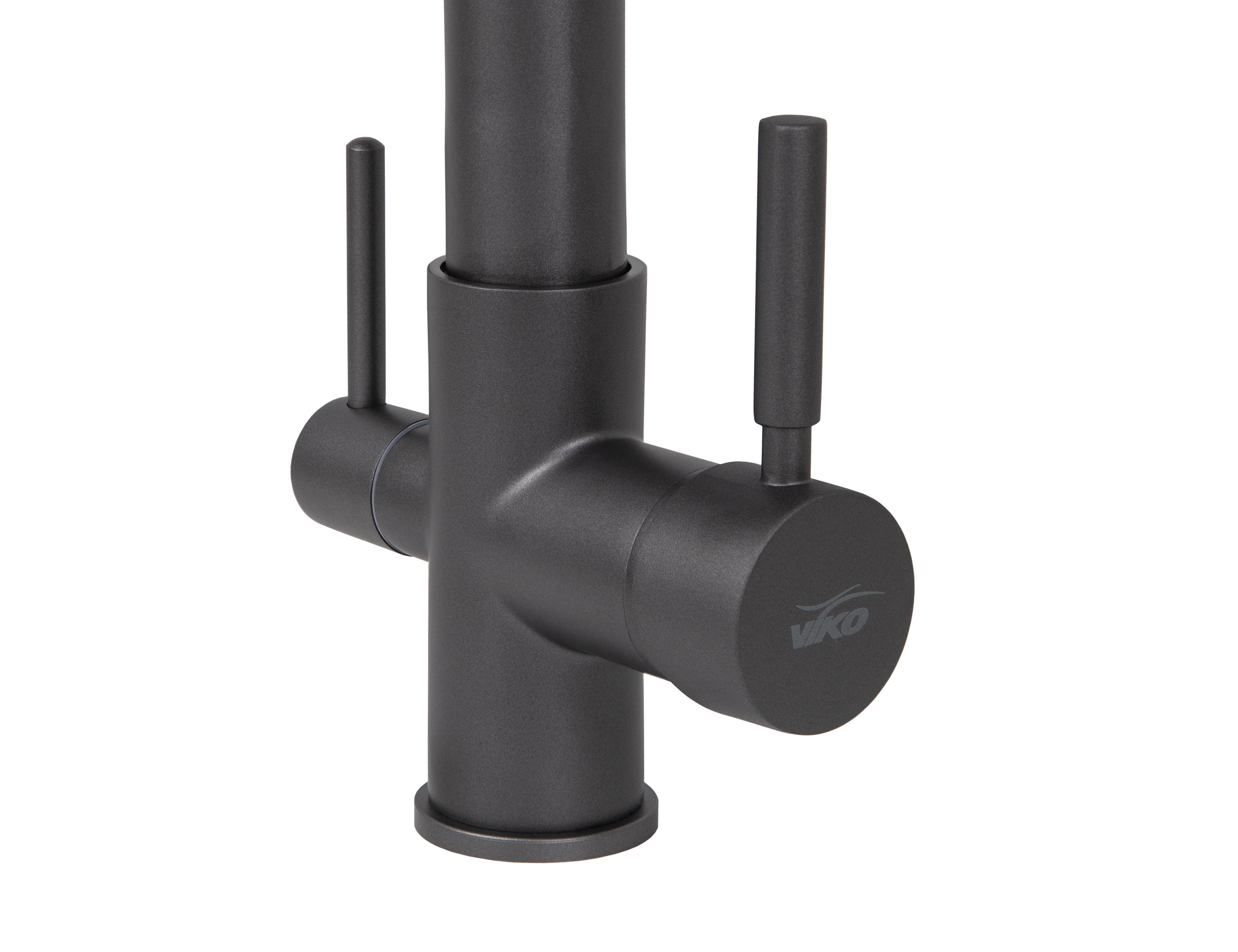 Смеситель VIKO  V-5607 для кухни, воронёная сталь, излив поворотный, латунь