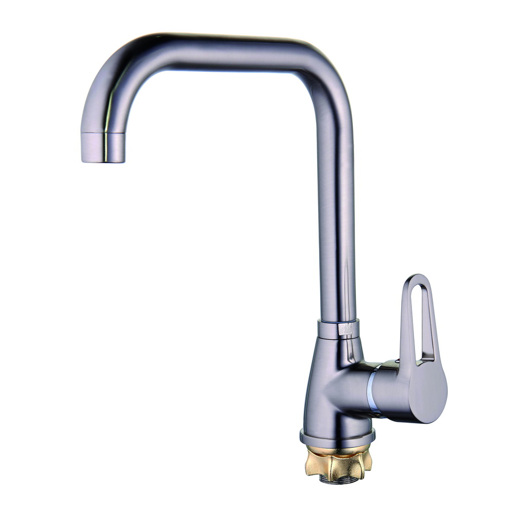 смес. G-Lauf для кухни боковой Г-излив с гайкой (Сатин)