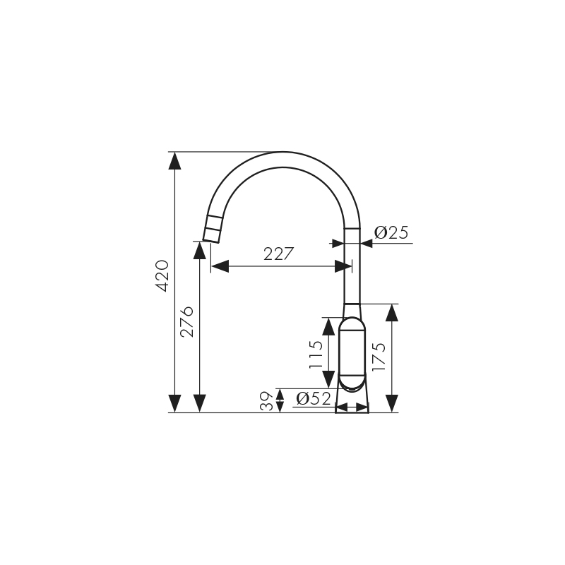 Смеситель KAISER Arena 33244-4 для кухни, белый матовый, излив поворотный, латунь